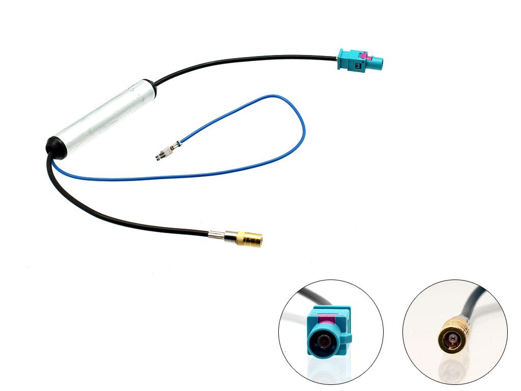 Adaptateur d'Antenne DAB+ | Conservation DAB+ OEM | Fakra (mâle) vers SMB (femelle) Droit