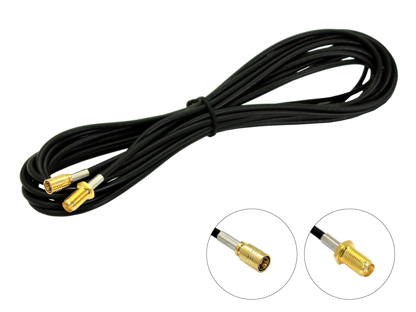 DAB+ Antenna Extension Cable | Universal | SMA (female) to SMB (female) | 500 cm (5m)