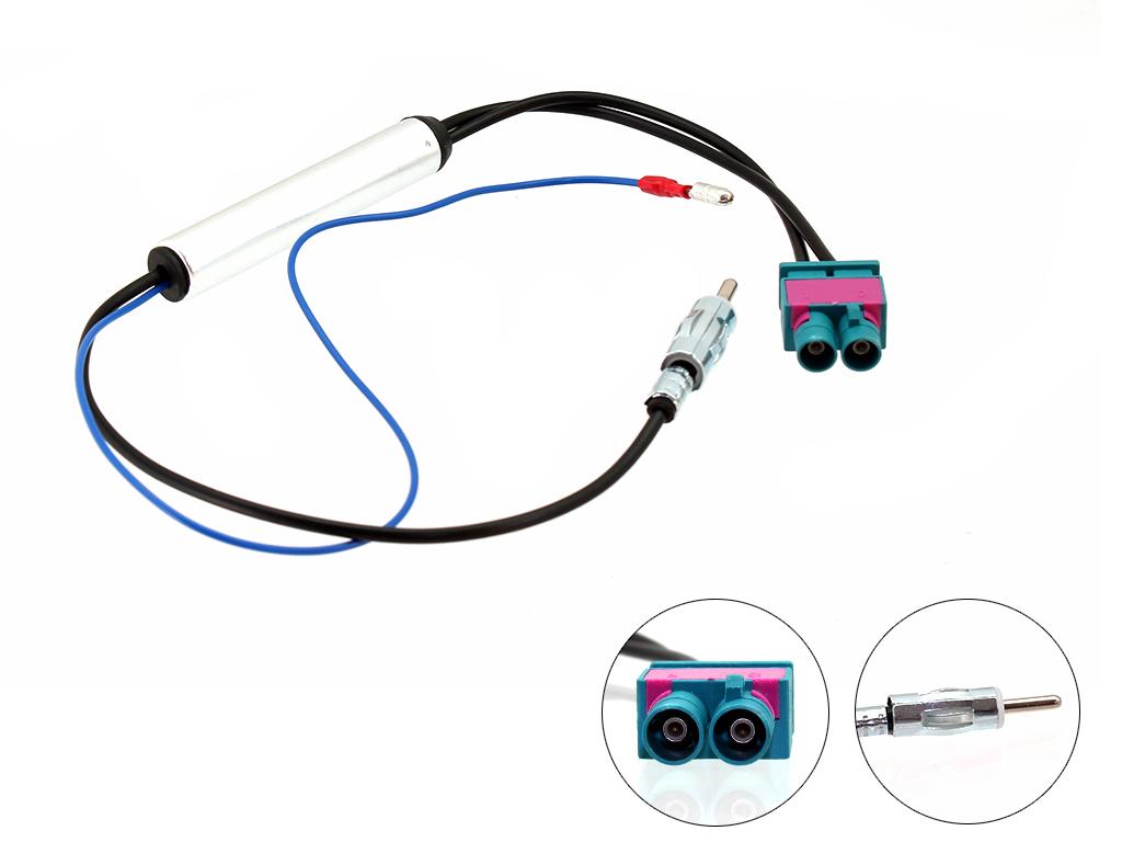 Antenna Adapter with 12V Phantom Power | Universal Twin Fakra | 2x Fakra (Z) to DIN